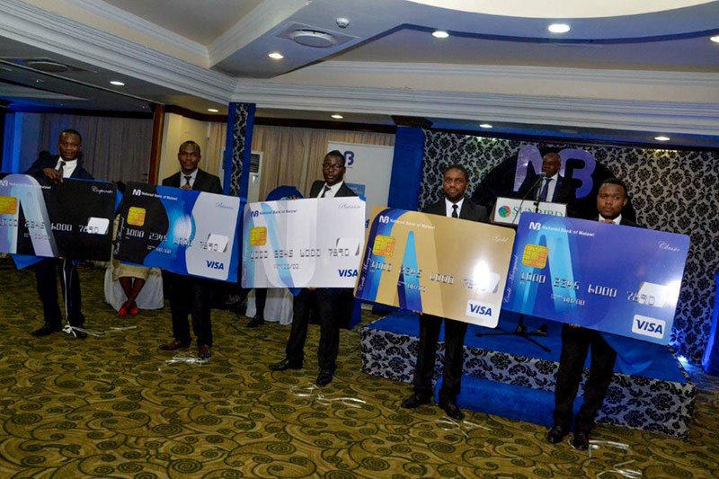 National Bank of Malawi's five different credit cards: Visa Credit card Classic, Visa Credit Card Gold, Visa Credit Card Gold, Visa Credit Card Business and Visa Credit  Card Corporate